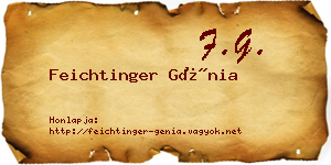 Feichtinger Génia névjegykártya